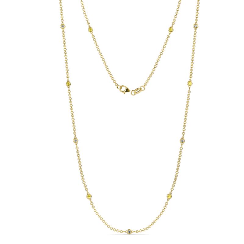 Asta (11 Stn/2mm) Petite Yellow Sapphire and Diamond on Cable Necklace 