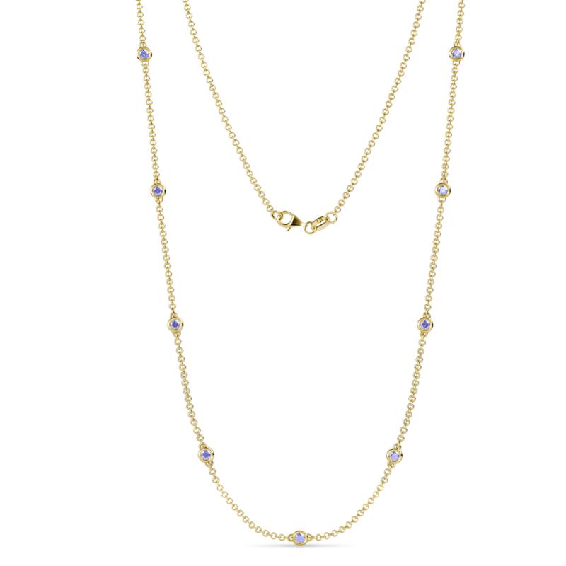 Adia (9 Stn/2.7mm) Tanzanite on Cable Necklace 