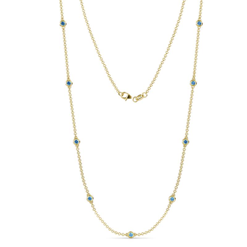 Adia (9 Stn/2.7mm) Blue Topaz on Cable Necklace 