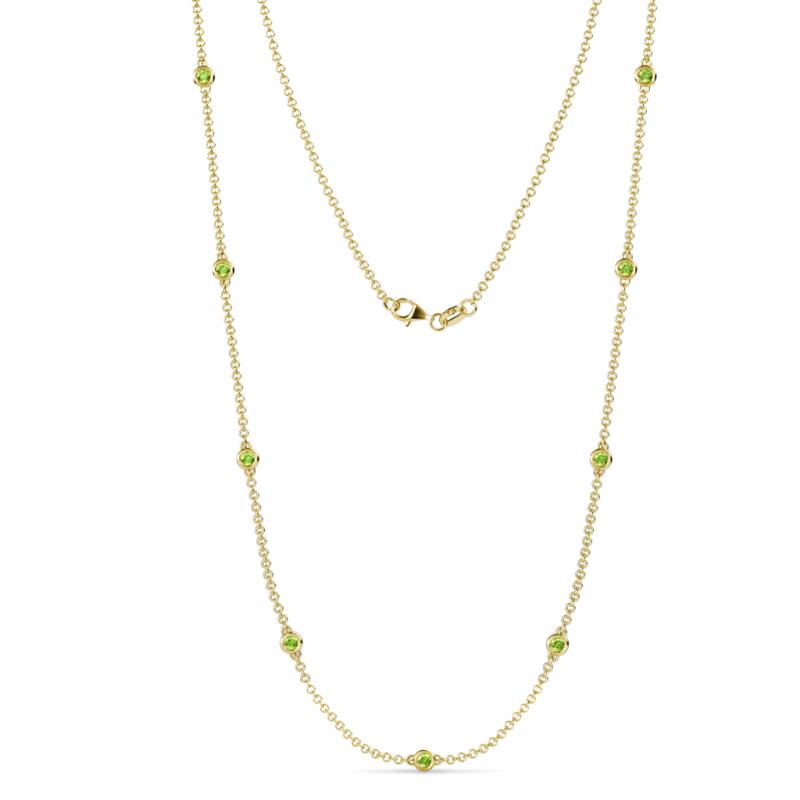 Adia (9 Stn/2.7mm) Peridot on Cable Necklace 