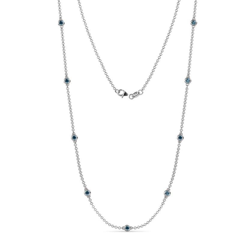 Adia (9 Stn/2.7mm) London Blue Topaz on Cable Necklace 