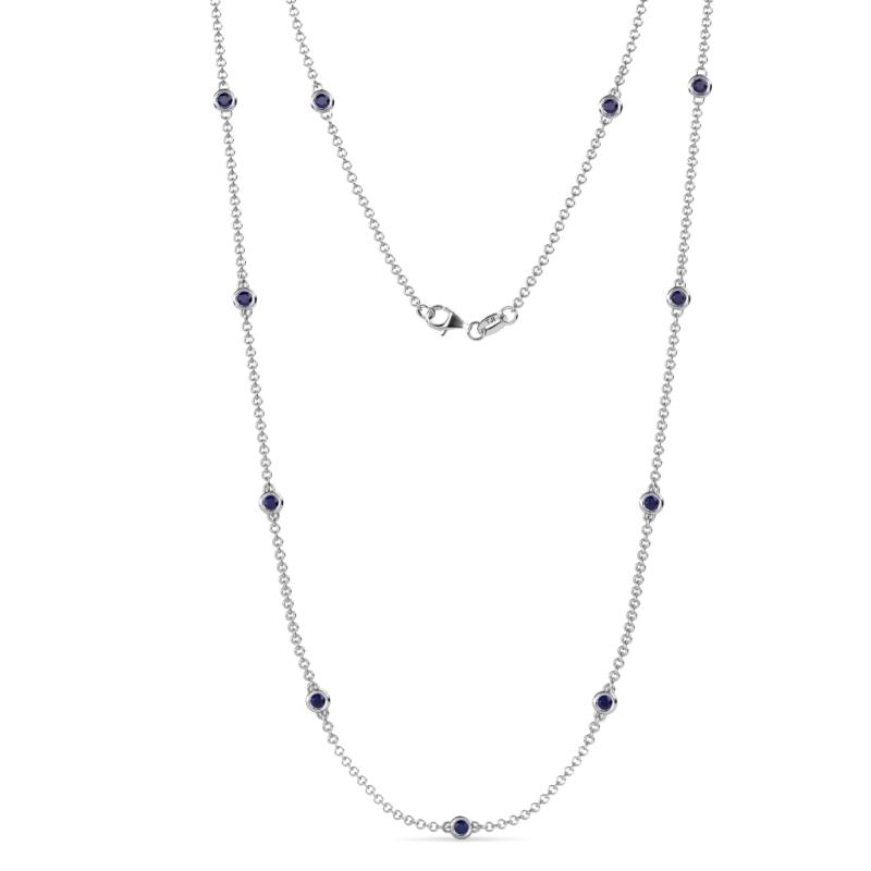 Asta (11 Stn/2.7mm) Blue Sapphire on Cable Necklace 