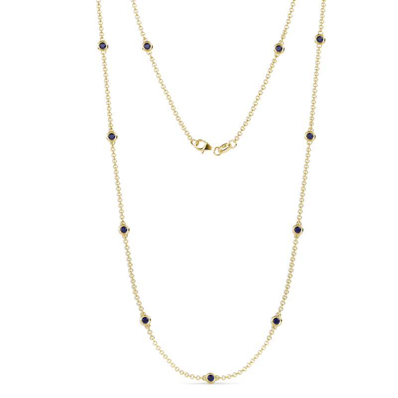Asta (11 Stn/2.7mm) Blue Sapphire on Cable Necklace 