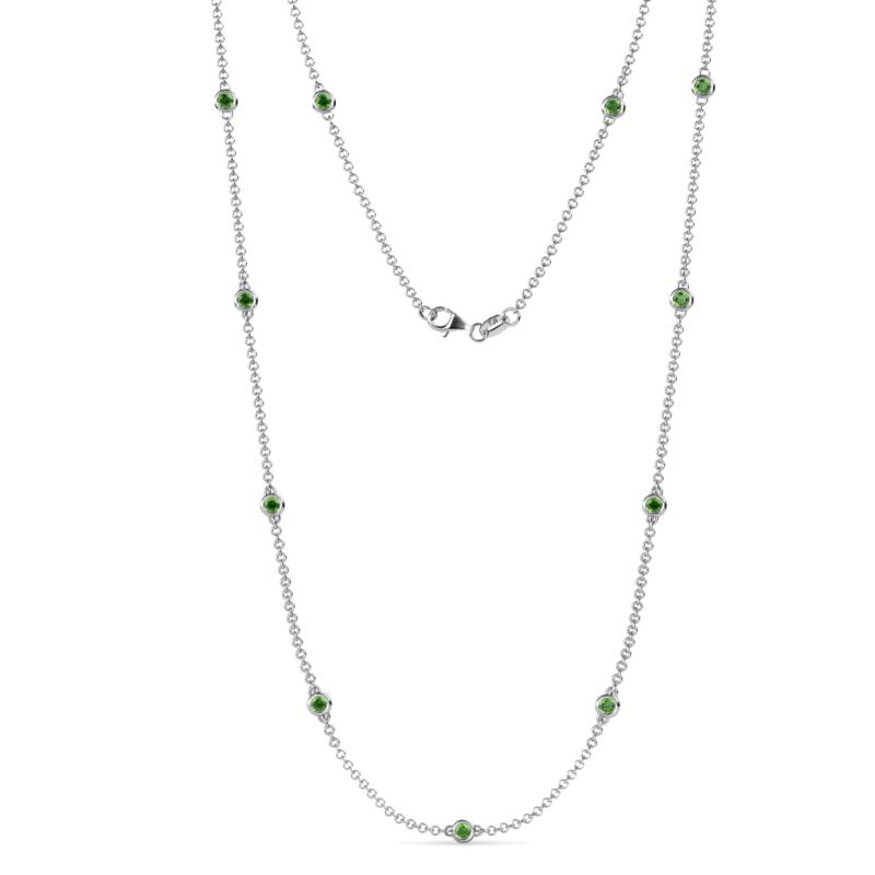 Asta (11 Stn/2.7mm) Green Garnet on Cable Necklace 