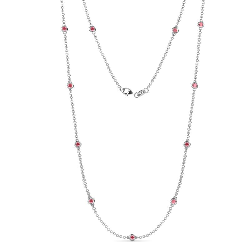 Asta (11 Stn/2.7mm) Pink Tourmaline on Cable Necklace 