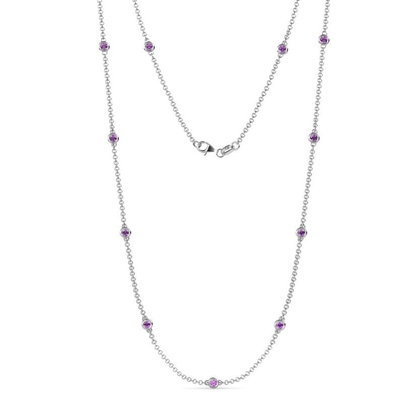 Asta (11 Stn/2.7mm) Amethyst on Cable Necklace 