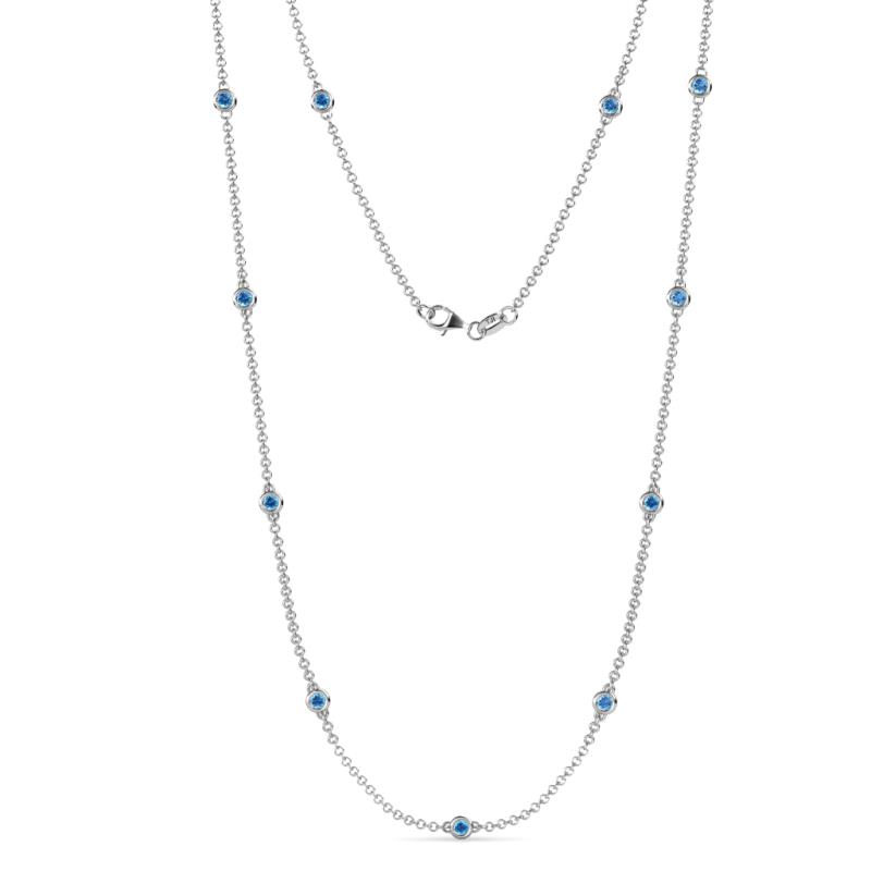 Asta (11 Stn/2.7mm) Blue Topaz on Cable Necklace 