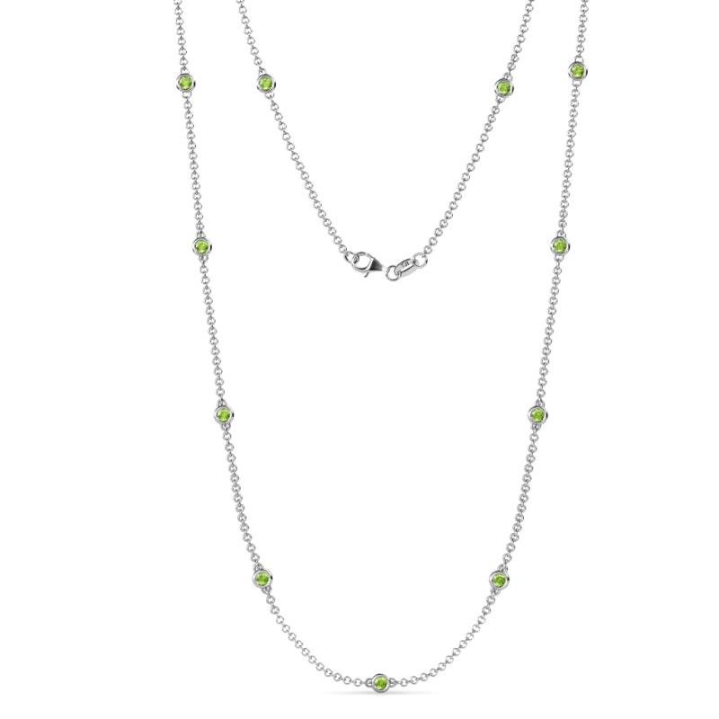 Asta (11 Stn/2.7mm) Peridot on Cable Necklace 