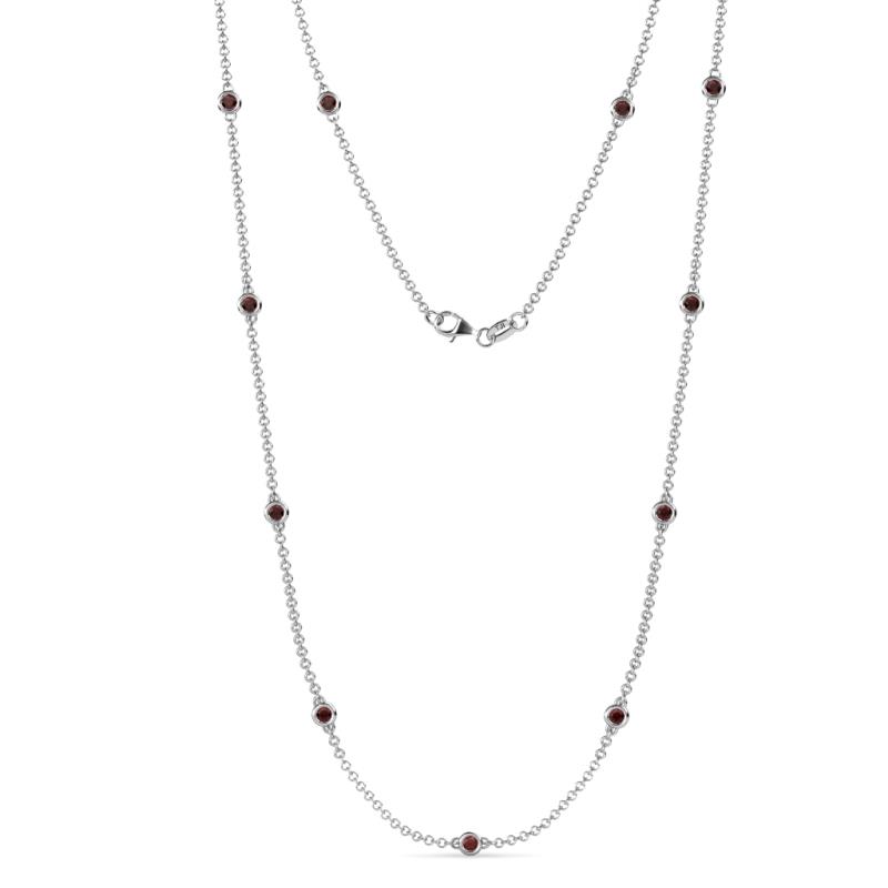 Asta (11 Stn/2.7mm) Red Garnet on Cable Necklace 
