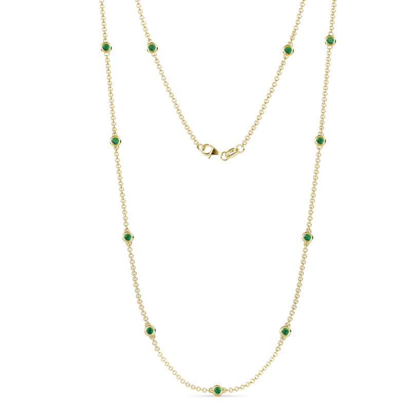 Asta (11 Stn/2.7mm) Emerald on Cable Necklace 