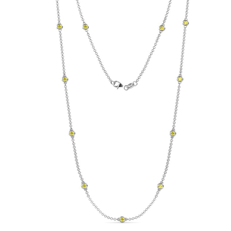 Asta (11 Stn/2.7mm) Yellow Sapphire on Cable Necklace 