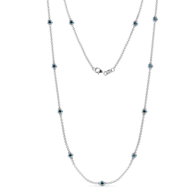 Asta (11 Stn/2.7mm) Blue Diamond on Cable Necklace 