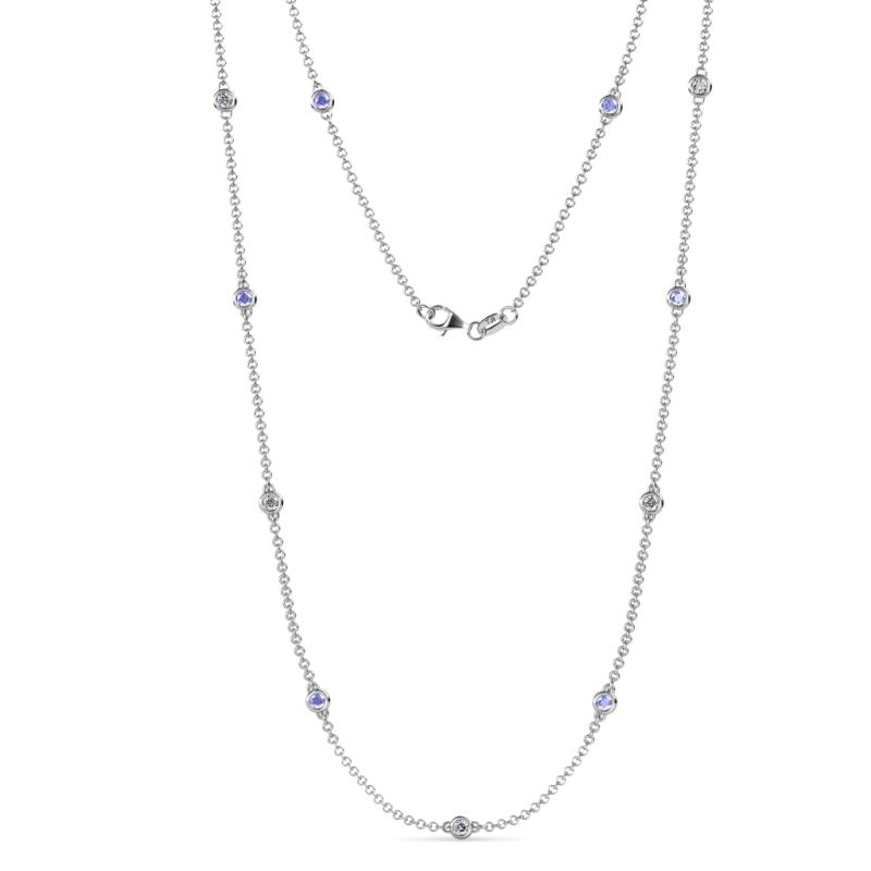 Asta (11 Stn/2.7mm) Tanzanite and Diamond on Cable Necklace 