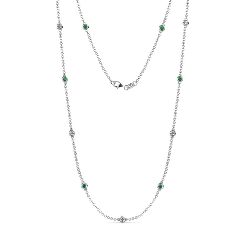 Asta (11 Stn/2.7mm) Emerald and Diamond on Cable Necklace 