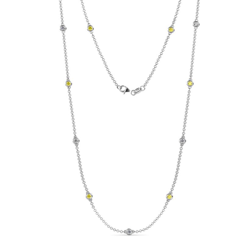 Asta (11 Stn/2.7mm) Yellow Sapphire and Diamond on Cable Necklace 