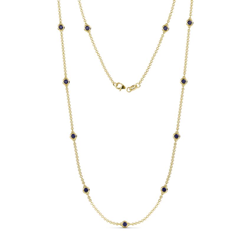Asta (11 Stn/3.4mm) Blue Sapphire on Cable Necklace 