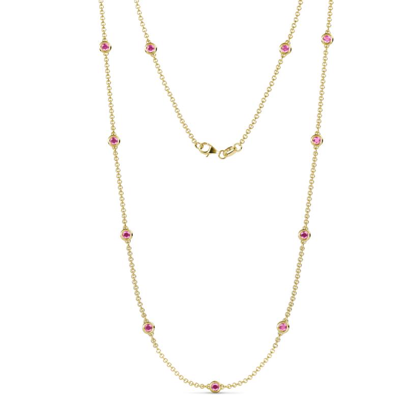 Asta (11 Stn/3.4mm) Pink Sapphire on Cable Necklace 
