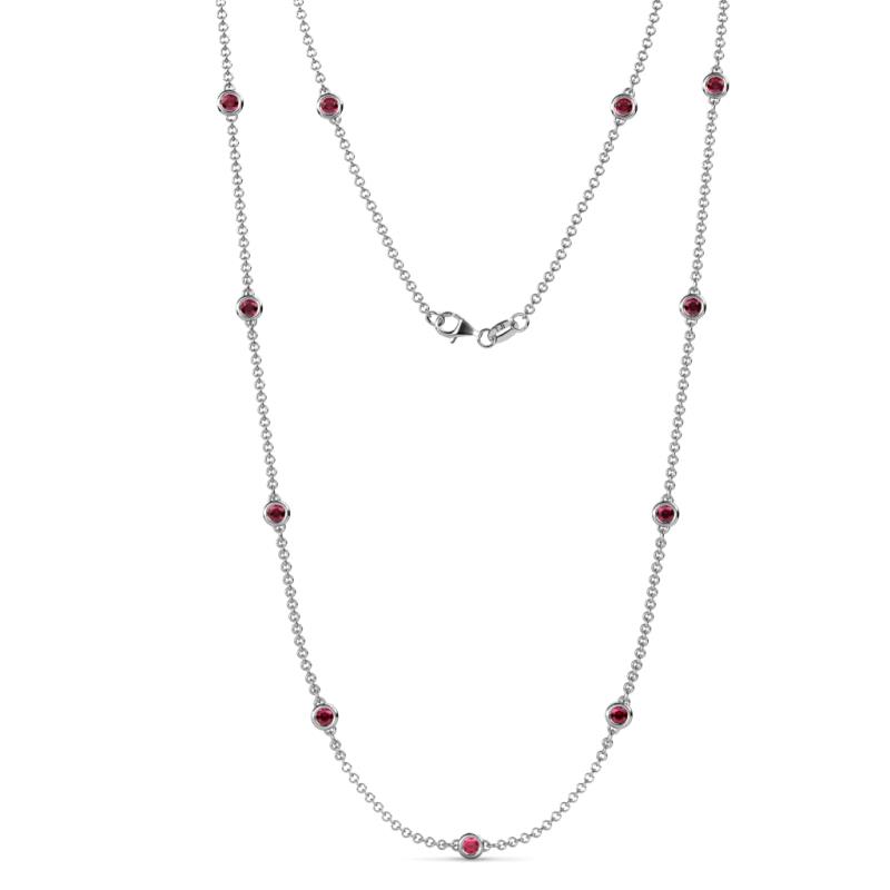 Asta (11 Stn/3.4mm) Ruby on Cable Necklace 