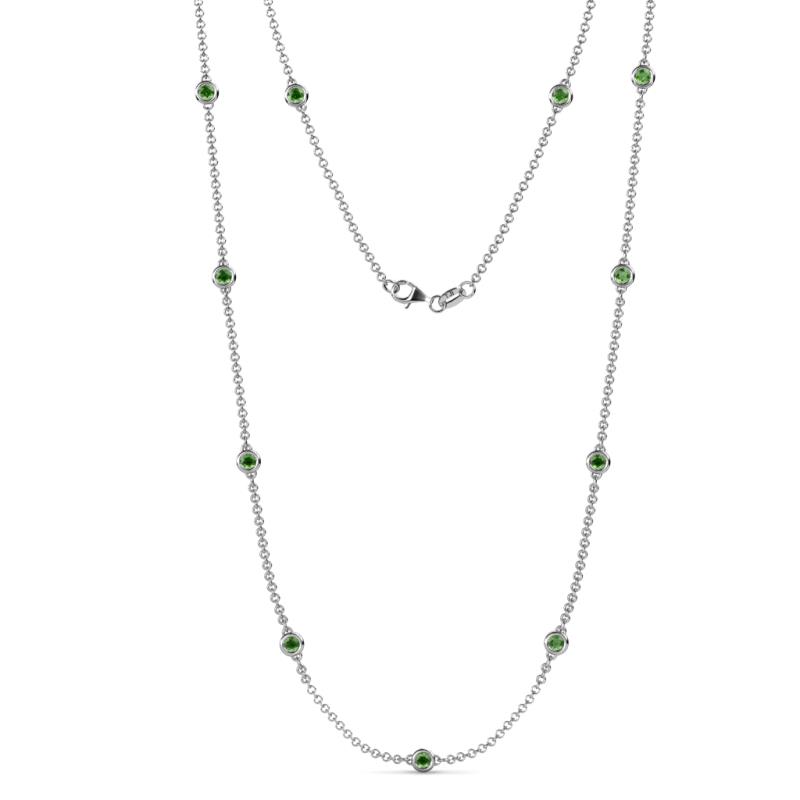 Asta (11 Stn/3.4mm) Green Garnet on Cable Necklace 
