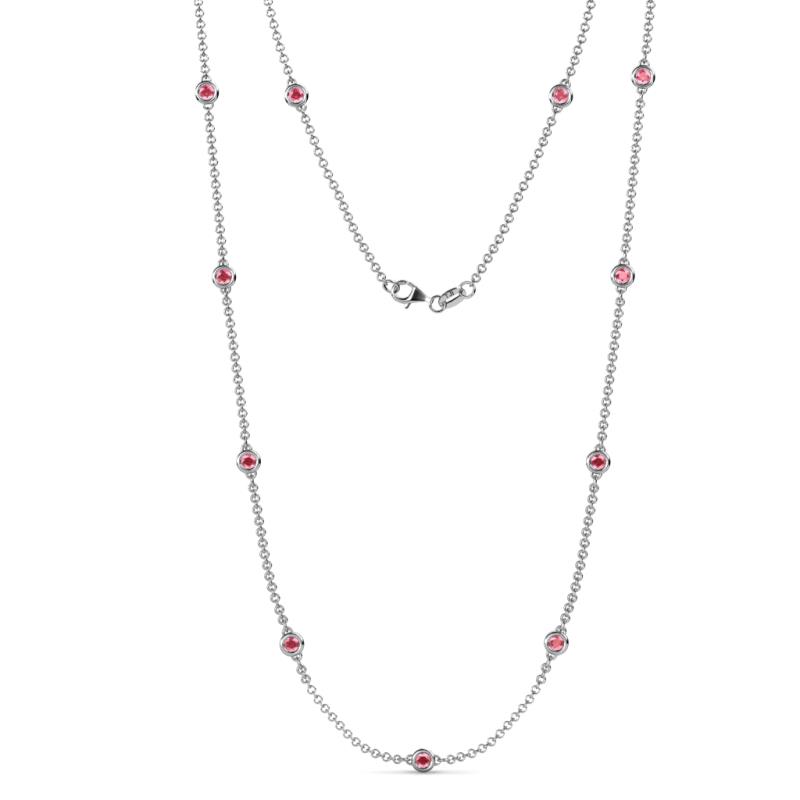 Asta (11 Stn/3.4mm) Pink Tourmaline on Cable Necklace 
