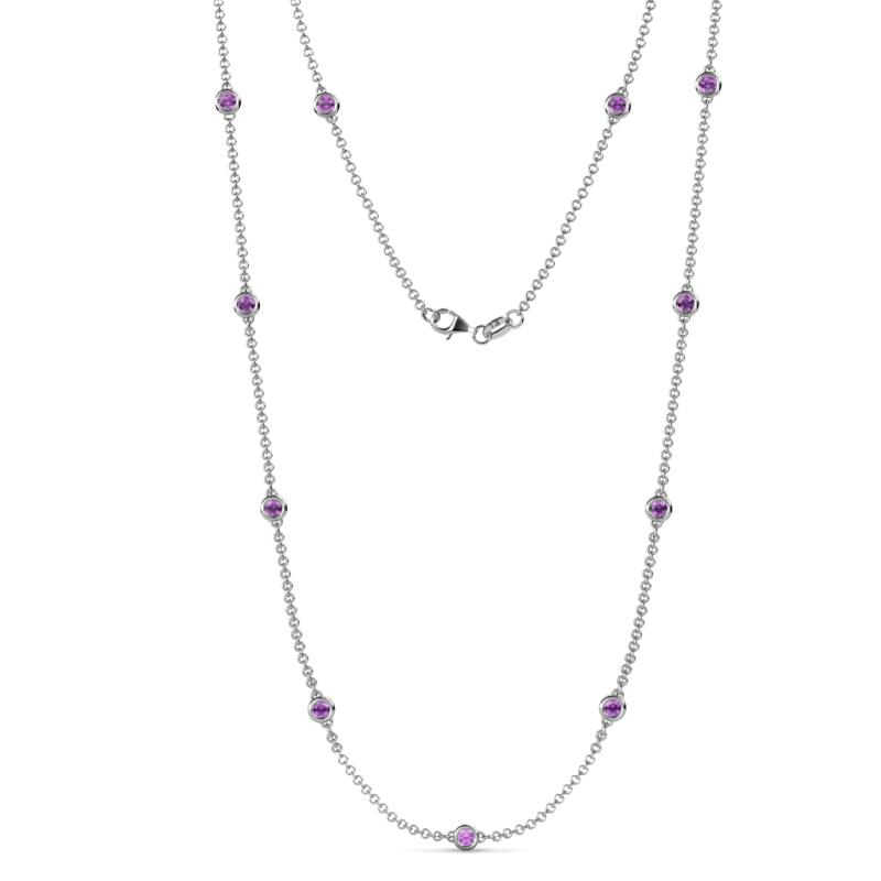 Asta (11 Stn/3.4mm) Amethyst on Cable Necklace 