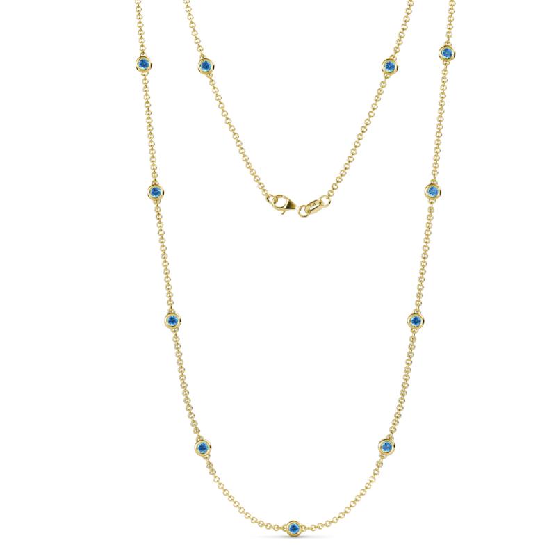 Asta (11 Stn/3.4mm) Blue Topaz on Cable Necklace 