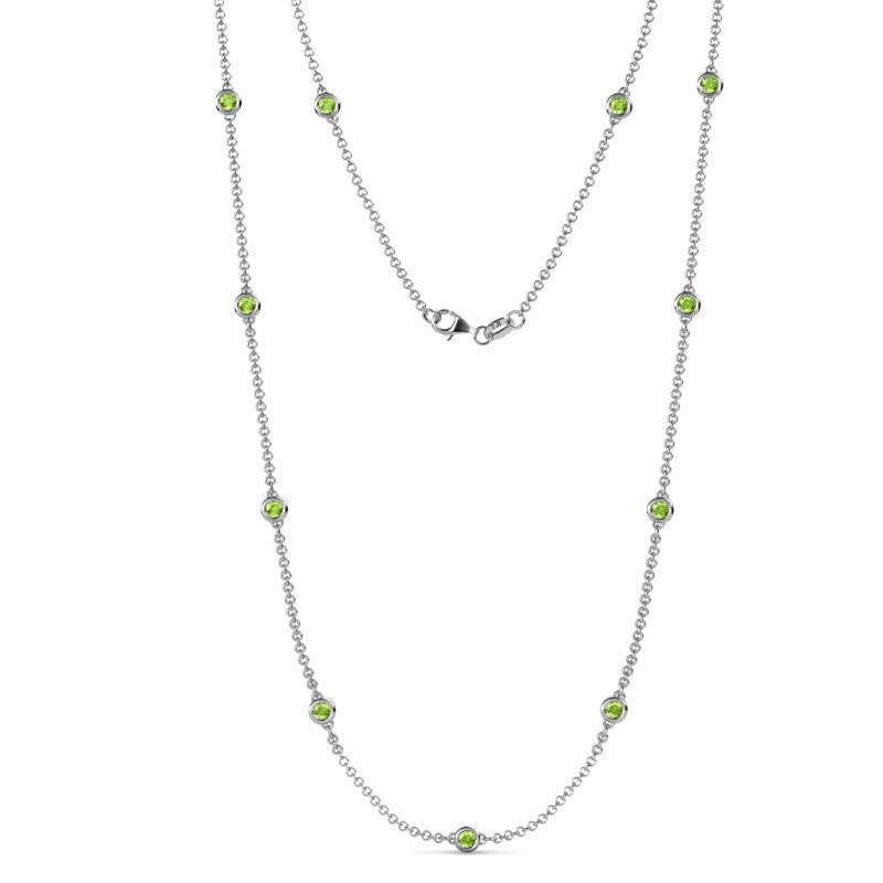 Asta (11 Stn/3.4mm) Peridot on Cable Necklace 