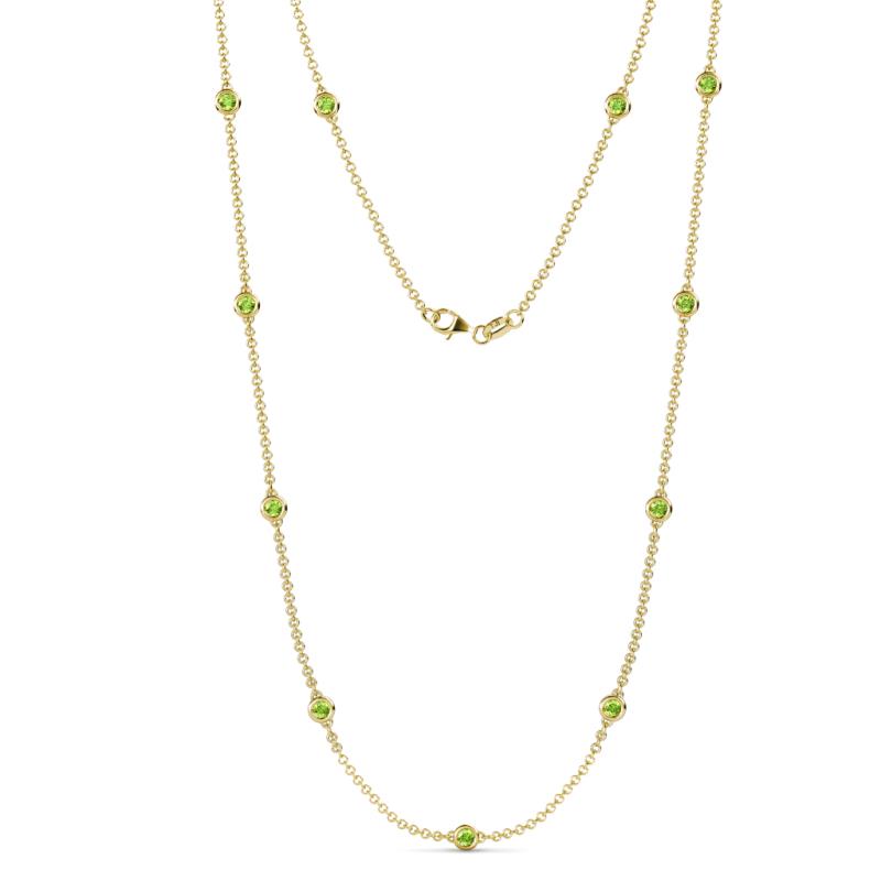 Asta (11 Stn/3.4mm) Peridot on Cable Necklace 