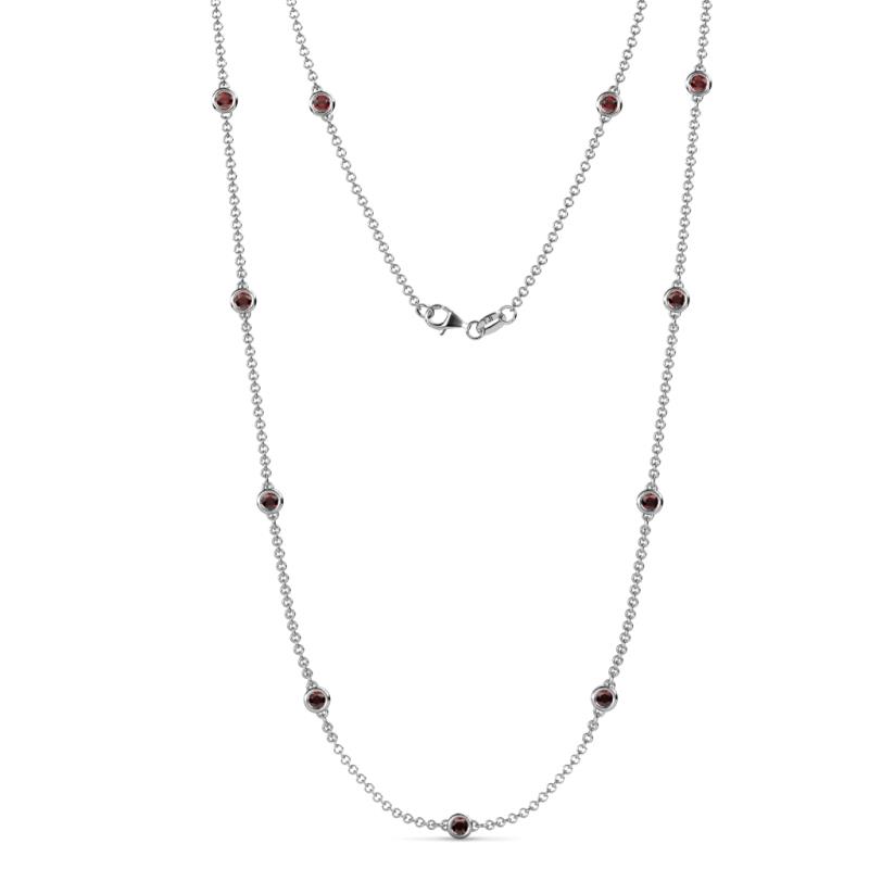 Asta (11 Stn/3.4mm) Red Garnet on Cable Necklace 