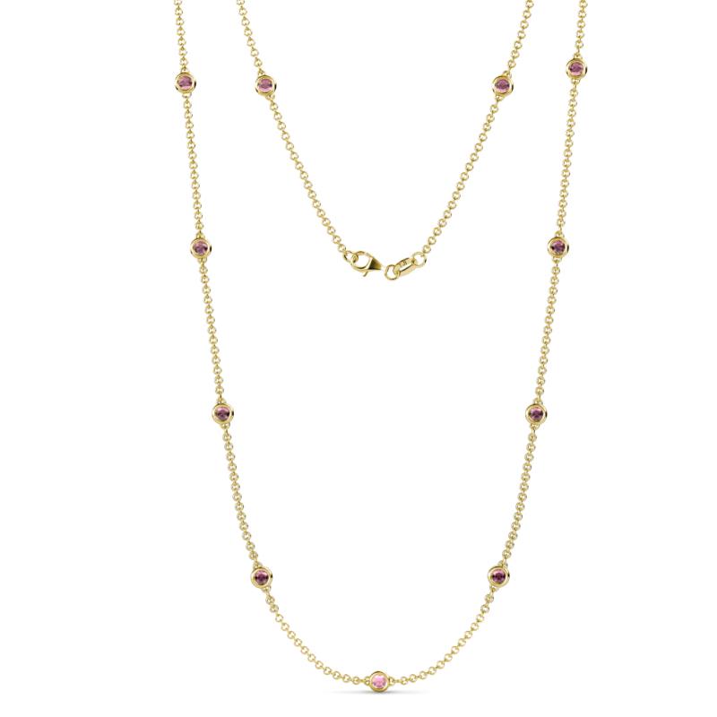 Asta (11 Stn/3.4mm) Rhodolite Garnet on Cable Necklace 