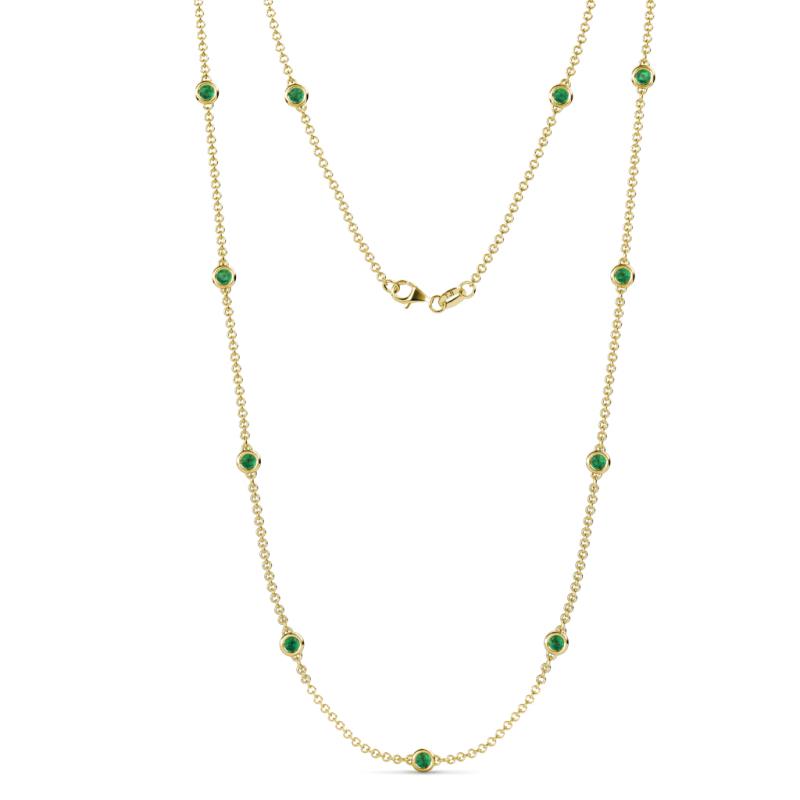 Asta (11 Stn/3.4mm) Emerald on Cable Necklace 