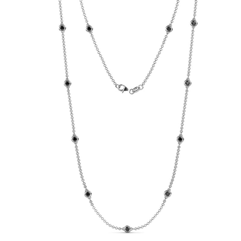Asta (11 Stn/3.4mm) Black Diamond on Cable Necklace 