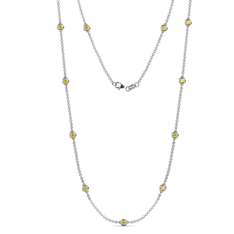 Asta (11 Stn/3.4mm) Yellow Sapphire on Cable Necklace 