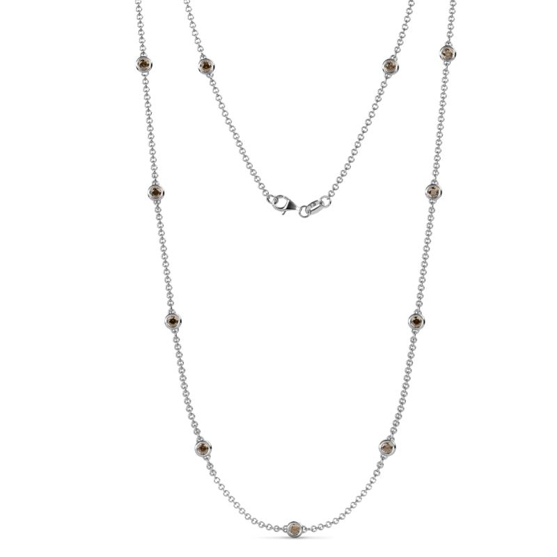 Asta (11 Stn/3.4mm) Smoky Quartz on Cable Necklace 