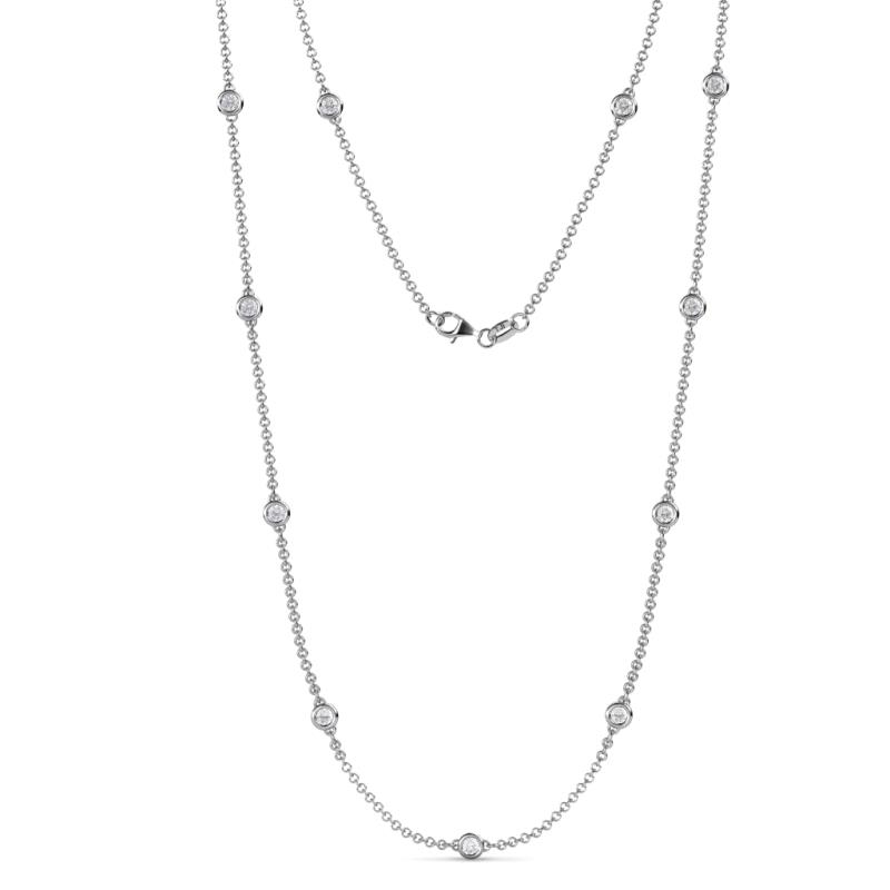 Asta (11 Stn/3.4mm) White Sapphire on Cable Necklace 
