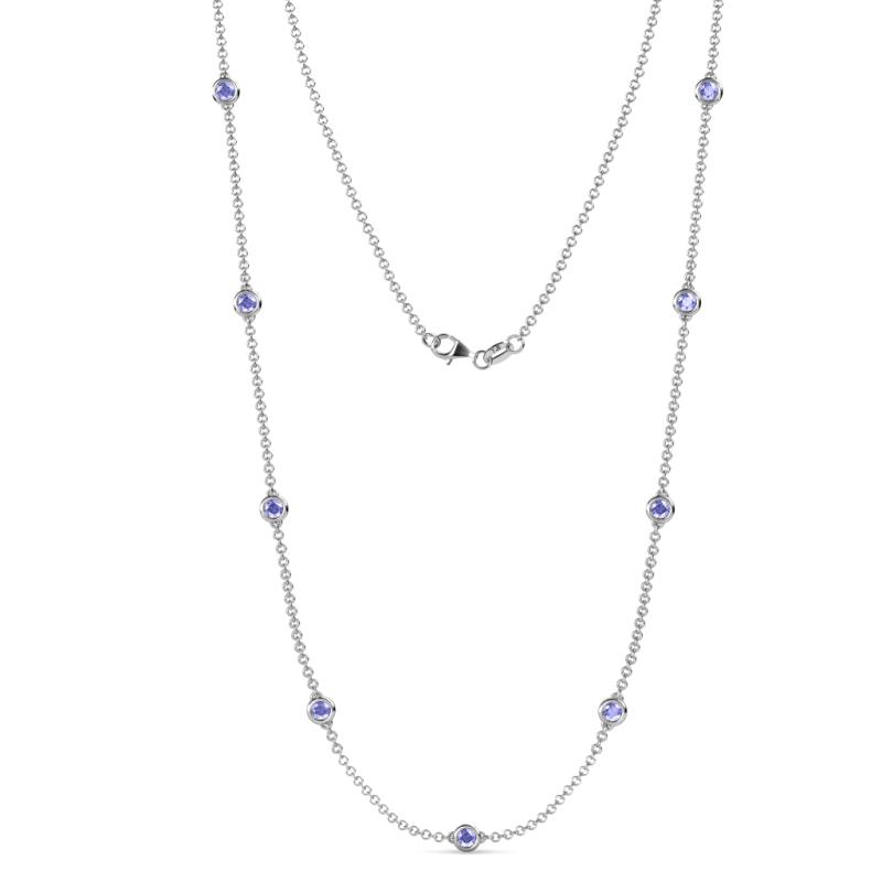 Adia (9 Stn/4mm) Tanzanite on Cable Necklace 