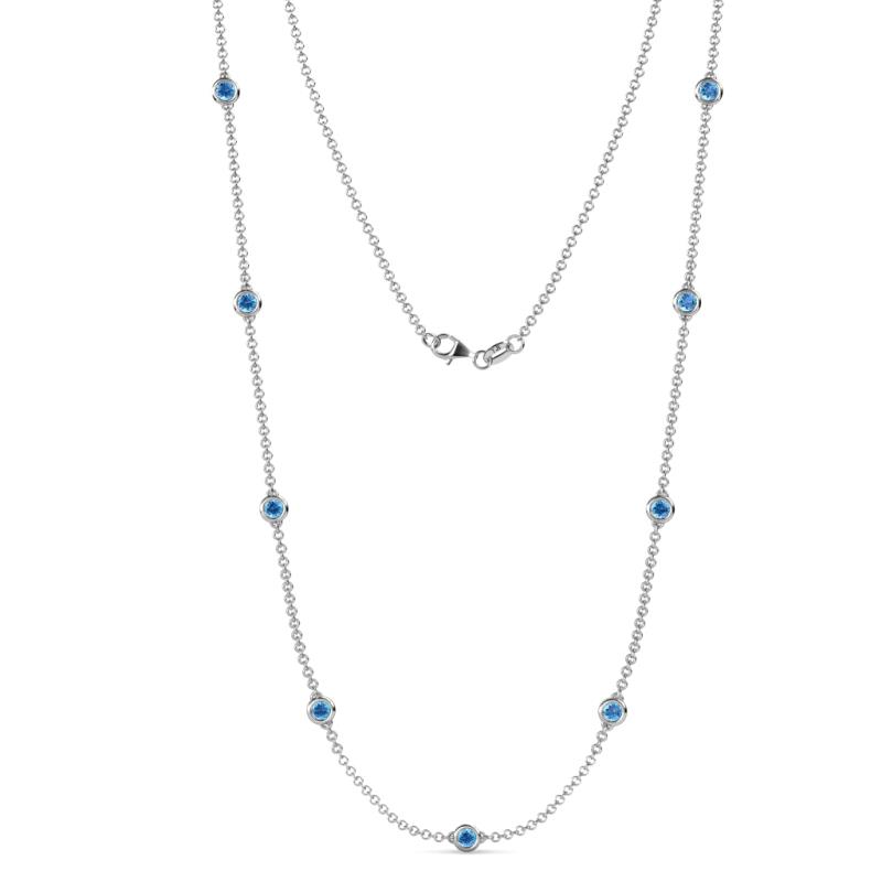 Adia (9 Stn/4mm) Blue Topaz on Cable Necklace 