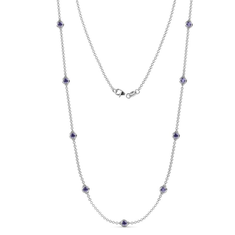 Adia (9 Stn/4mm) Iolite on Cable Necklace 