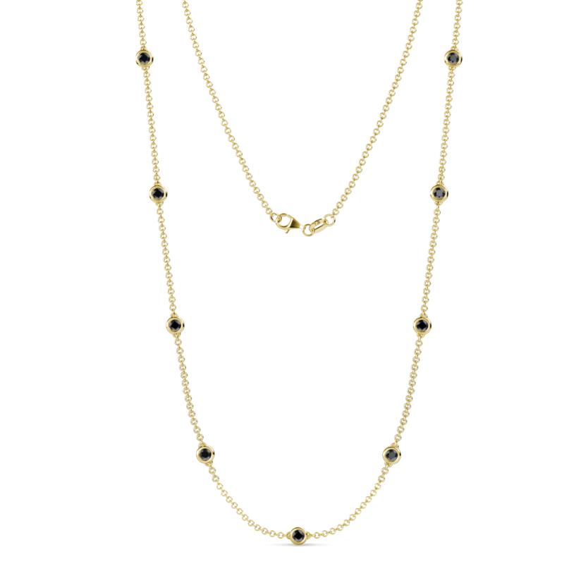 Adia (9 Stn/4mm) Black Diamond on Cable Necklace 