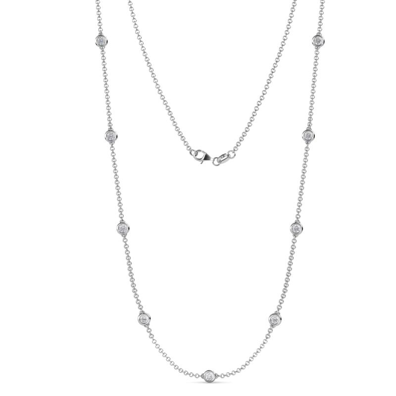 Adia (9 Stn/4mm) White Sapphire on Cable Necklace 
