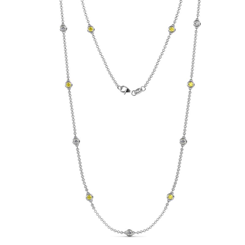 Asta (11 Stn/3.4mm) Yellow Sapphire and Diamond on Cable Necklace 