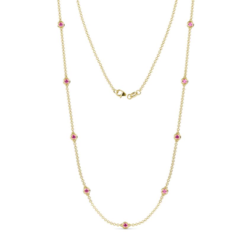 Adia (9 Stn/3.4mm) Pink Sapphire on Cable Necklace 