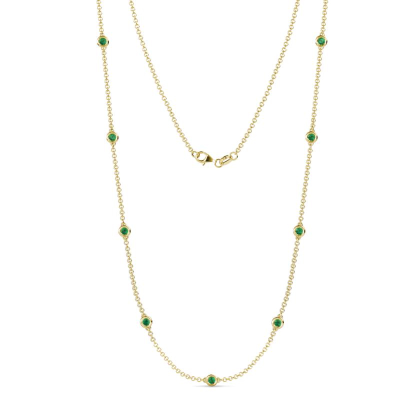 Adia (9 Stn/3.4mm) Emerald on Cable Necklace 