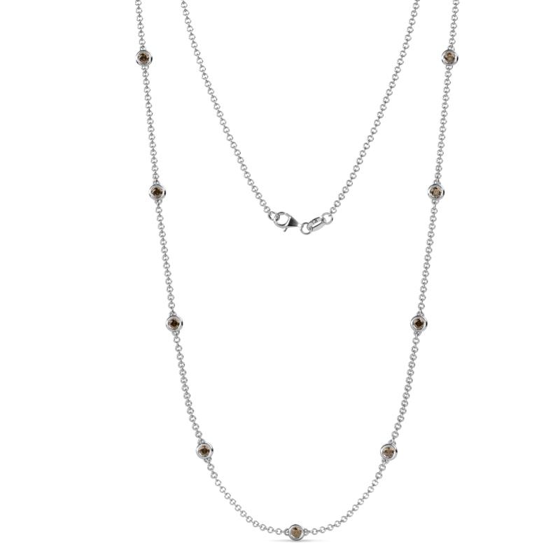 Adia (9 Stn/3.4mm) Smoky Quartz on Cable Necklace 
