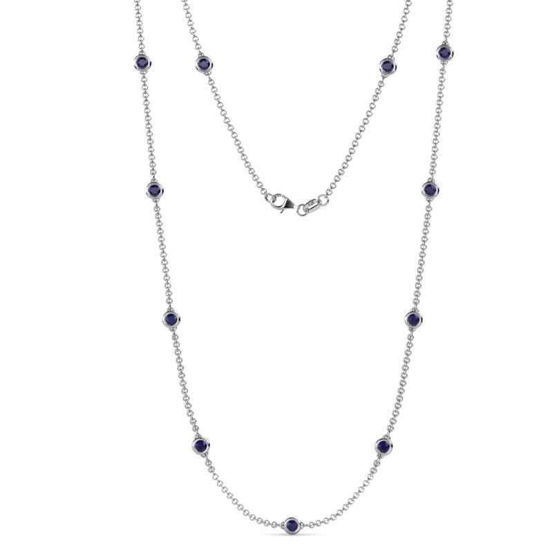 Asta (11 Stn/4mm) Blue Sapphire on Cable Necklace 