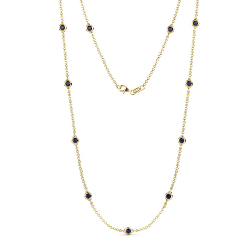 Asta (11 Stn/4mm) Blue Sapphire on Cable Necklace 