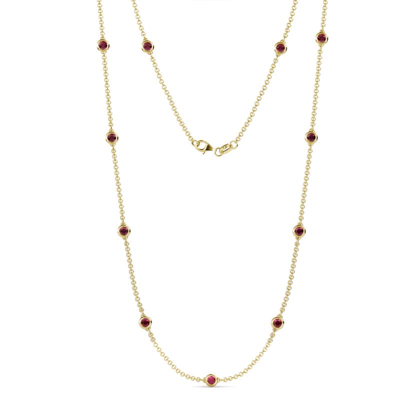 Asta (11 Stn/4mm) Ruby on Cable Necklace 