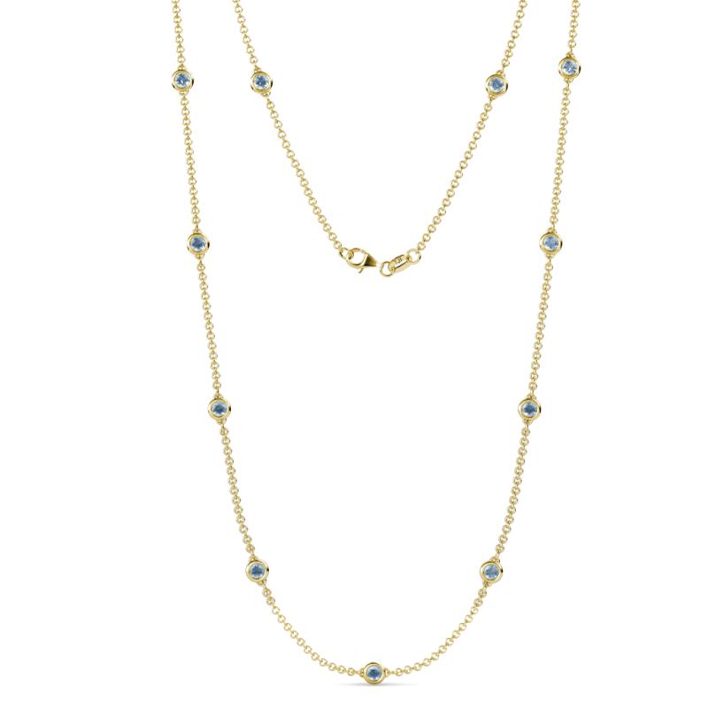 Asta (11 Stn/4mm) Aquamarine on Cable Necklace 