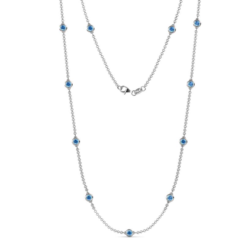 Asta (11 Stn/4mm) Blue Topaz on Cable Necklace 