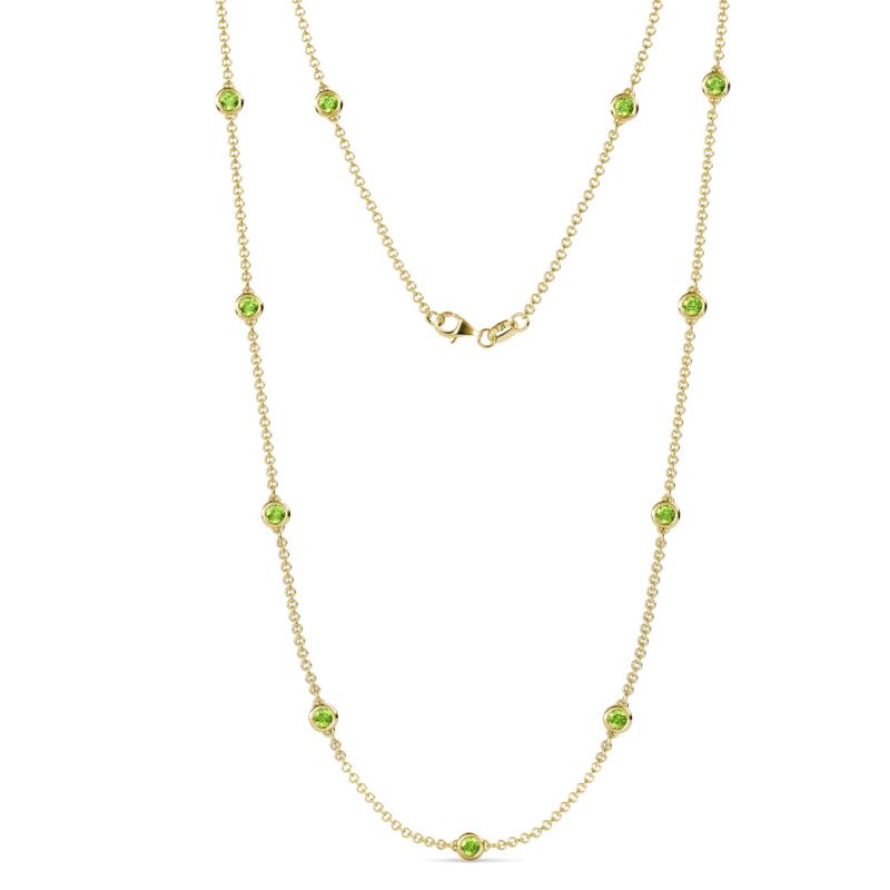 Asta (11 Stn/4mm) Peridot on Cable Necklace 